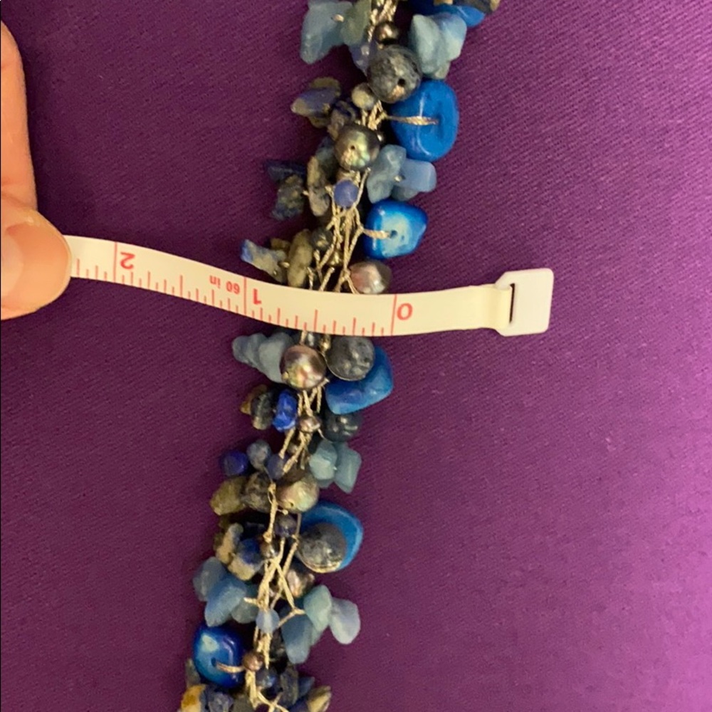 15” Lapis lazure crystal necklace - Picture 5 of 7